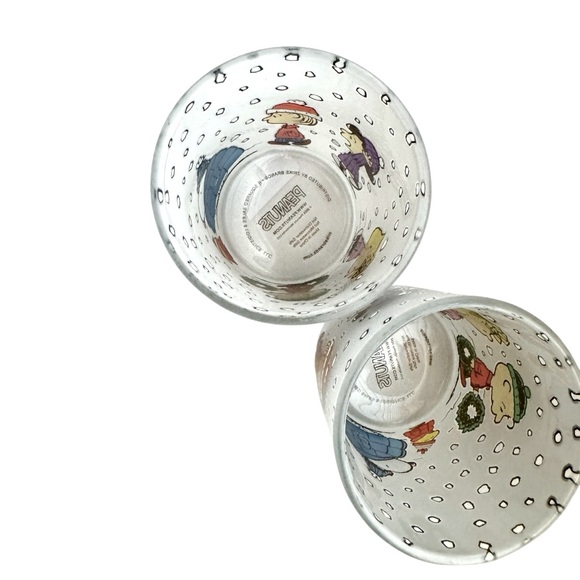 Peanuts Puffer Snoopy Winter Christmas Glasses Set of 2 – Rare Holiday Brand New - Picture 4 of 5
